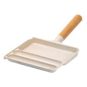 Сковорода прямокутна на 3 секції з антипригарним покриттям бежева HP39572W