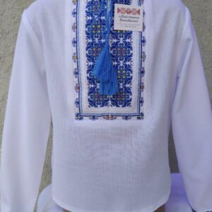 "Дарій" вишиванка для хлопчика з жовто-блакитним орнаментом