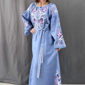 "Розмай" жіноча сукня вишиванка в блакитно-волошковому кольорі