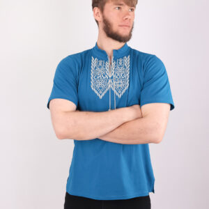 Чоловіча футболка вишиванка "Сила Воля", Лазуровий, XL