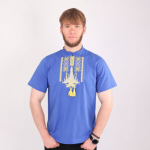Чоловіча футболка вишиванка "Символи", Електрик, XL