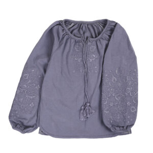 Дитяча вишиванка "Цвітана", Сірий, 128 (9 років)