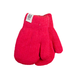 Дитячі рукавички подвійні з хутром "Bear", Малиновий, 2 роки