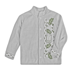 Флісова вишита сорочка "Дубочок" , Сірий, 80 (1 рік)