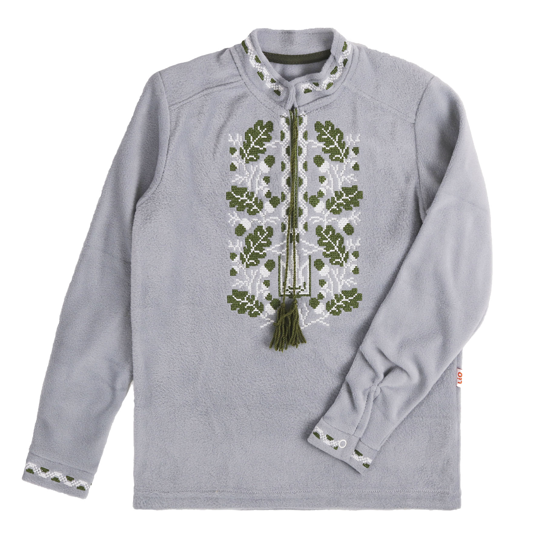 Флісова вишиванка для хлопчика "Дубочок", Сірий, 128 (9 років)