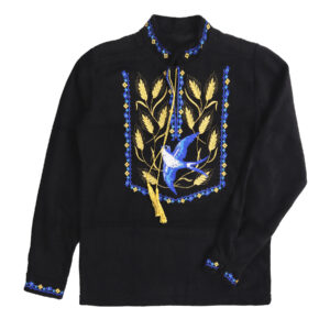 Флісова вишиванка "Ластівки", Чорний, 152 (12 років)