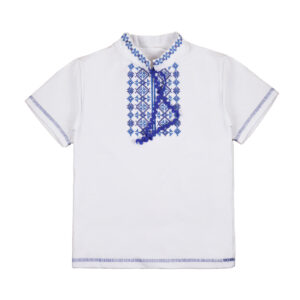 Футболка вишиванка для хлопчика №16, Білий, 110-116см