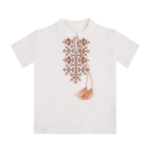 Футболка вишиванка дитяча "Нік", Молочний, 128 (9 років)