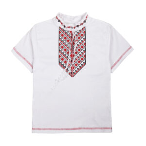Футболка вишиванка у білому кольорі №24, Білий, 98-104см