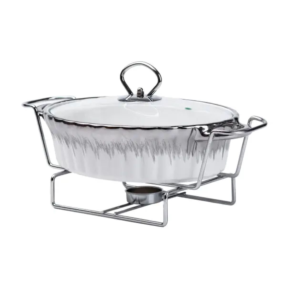 Марміт порцелянаовий на 1 л овальний з підігрівом 31×19×13 см HP1022