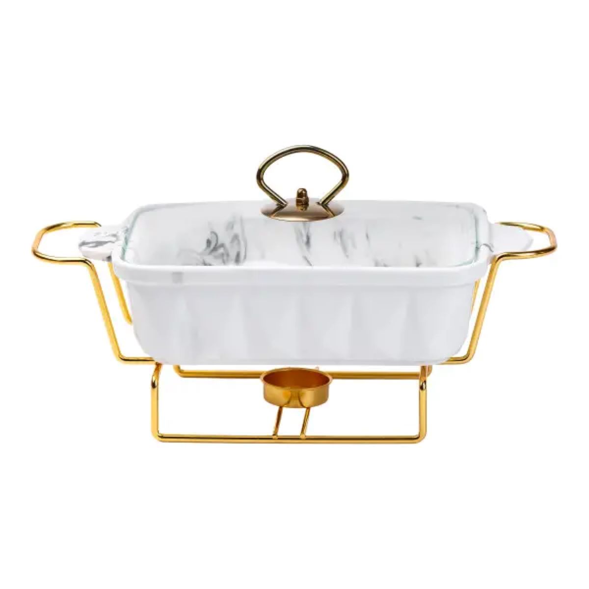 Марміт порцелянаовий на 1 літр із підігрівом на металевій підставці HP1028