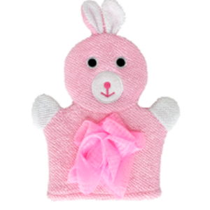 Мочалка-рукавичка для купання "Звірята", Світло-рожевий