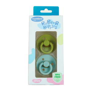 Набір латексних пустушок 2шт 12міс+, Оливковий