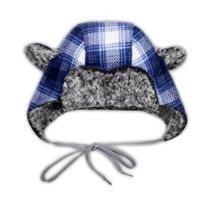 Шапка тепла дитяча за зав'язочках, Синій, 52-56