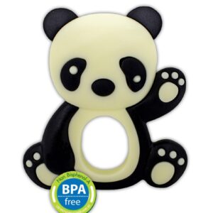Силіконовий прорізувач для немовлят "Панда" у футлярі, Чорний