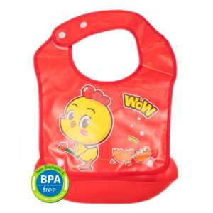 Слинявчик на кнопці зі з'ємною кишенею, Червоний