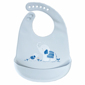 Слинявчик силіконовий з кишенею "Звірята-асорті", Сірий