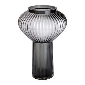 Скляна ваза 30 см сіра HP-1718