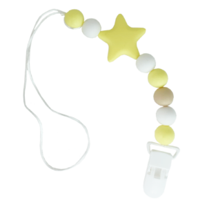 Ланцюжок для пустушки силіконовий " Зірка ", Жовтий