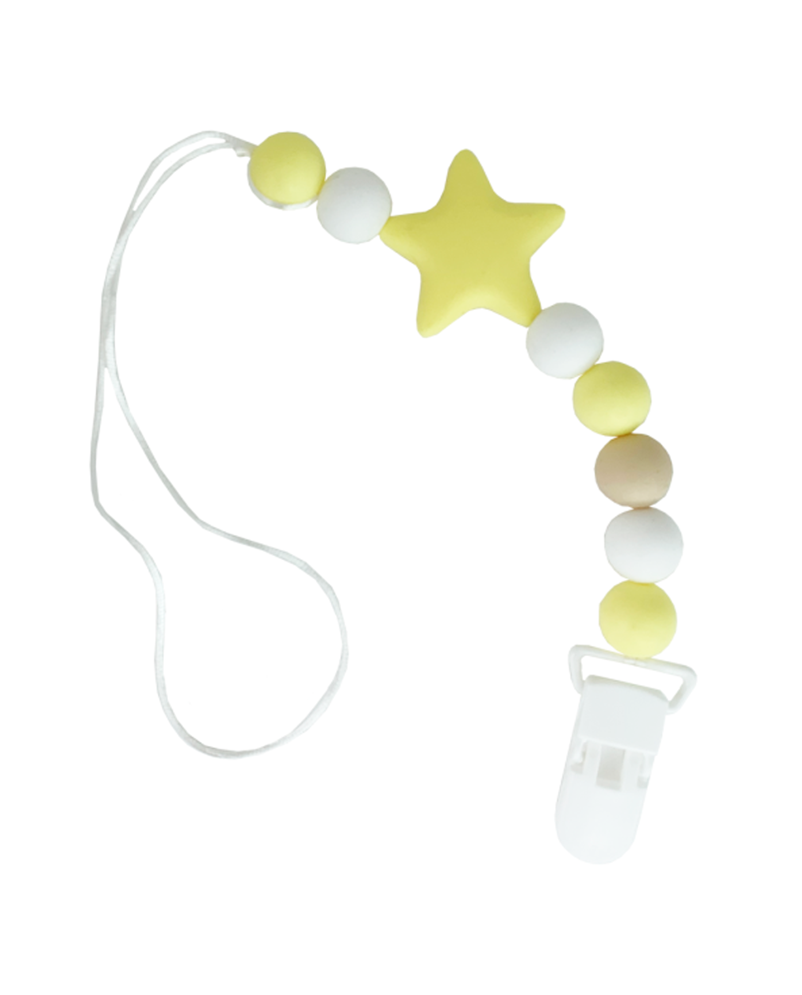 Ланцюжок для пустушки силіконовий " Зірка ", Жовтий