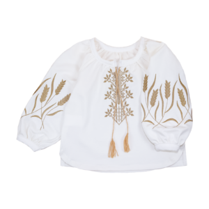 Вишиванка для дівчинки "Колоски", Білий, 128 (9 років)