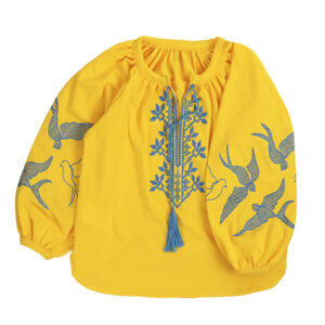 Вишиванка для дівчинки "Ластівки", Жовтий, 110 (5 років)