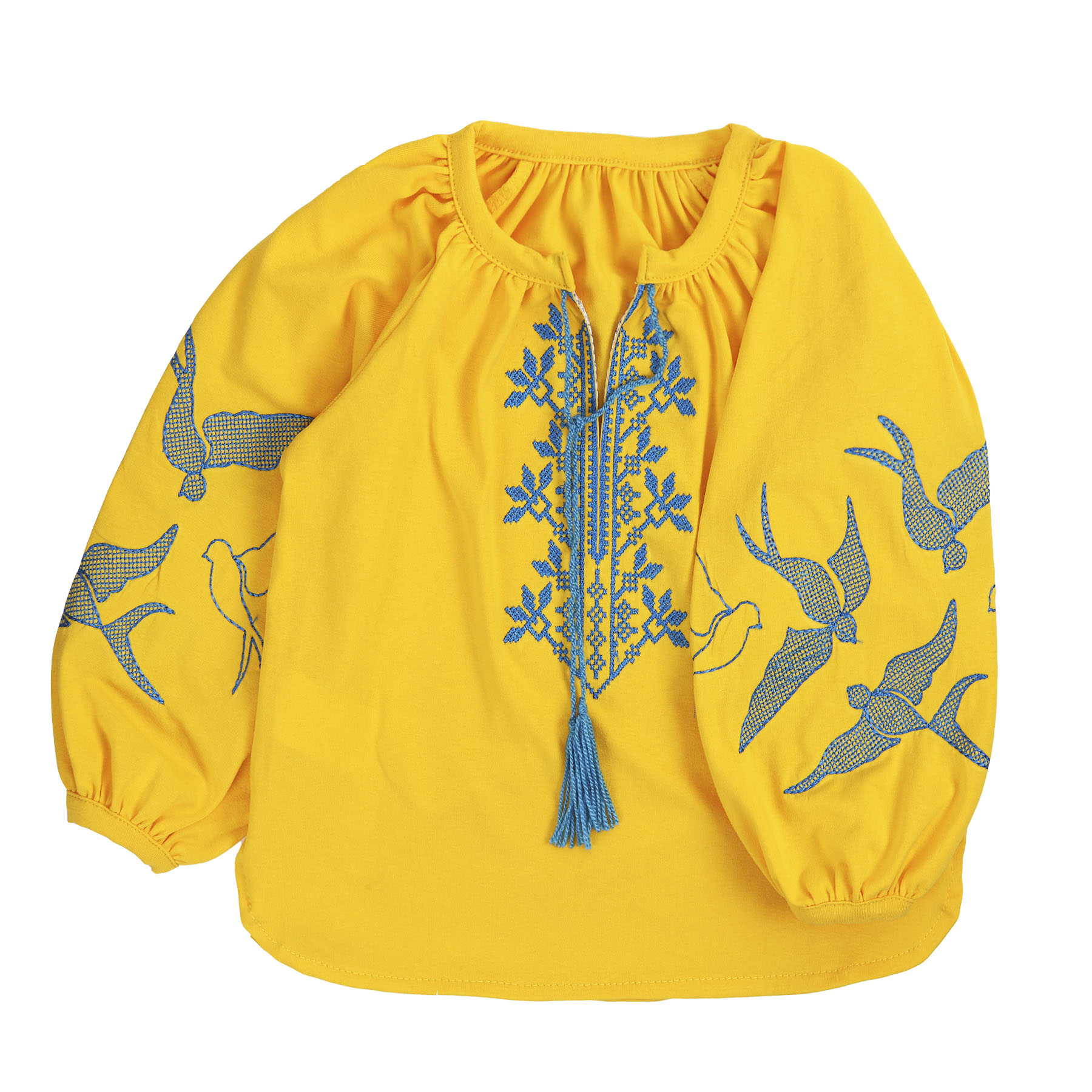 Вишиванка для дівчинки "Ластівки", Жовтий, 110 (5 років)