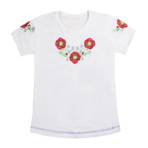 Вишиванка для дівчинки "Маки" №2, Білий, 110-116см
