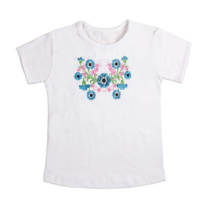 Вишиванка для дівчинки "Незабудка", Білий, 98-104см