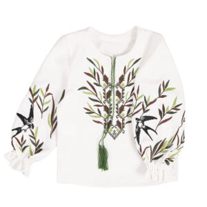 Вишиванка для дівчинки "Верба 2.0", Білий, 128 (9 років)