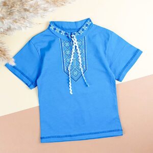 Вишиванка для хлопчика "Орнамент"  №2, Електрик, 128-134см