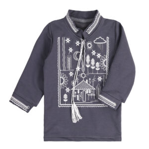 Вишиванка для хлопчика "Рідний край", Темно-сірий, 98 (3 роки)