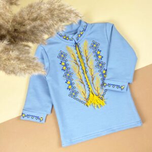 Вишиванка для хлопчиків "Любомир" , Блакитний, 128 (9 років)