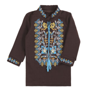 Вишиванка дитяча "Златан" довгий рукав, Шоколад, 92 (2 роки)