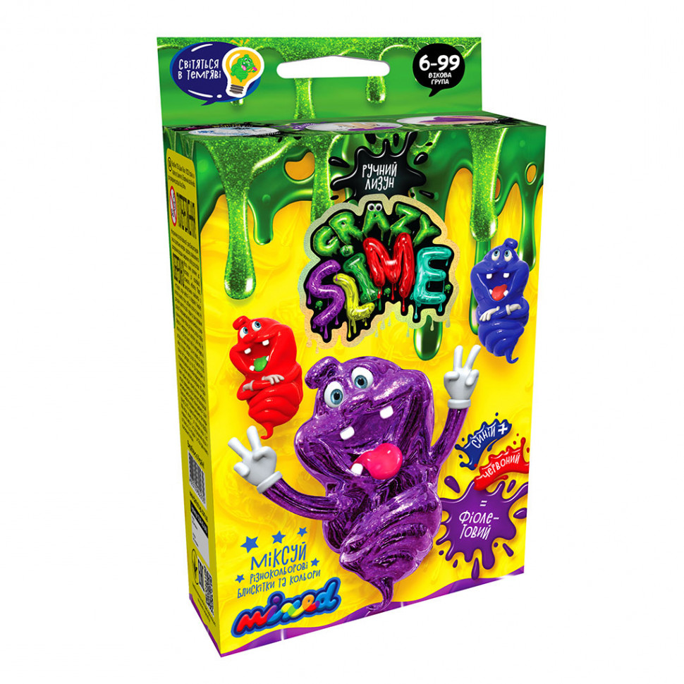 Дитячий набір для створення лизуна "Crazy Slime" SLM-02, 4 види Фіолетовий