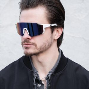Чоловічі Стильні Сонцезахисні Поляризаційні Окуляри Without Visor White&Purple
