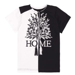 Дитяча футболка вишиванка "HOME", Чорно-білий, 98 (3 роки)