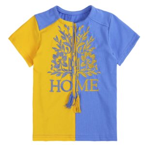 Дитяча футболка вишиванка "HOME", Жовто-блакитний, 98 (3 роки)