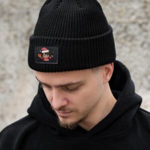 Чоловіча Тепла Подовжена Трикотажна Шапка Біні Докер З Принтом Hary Without Dominic Black
