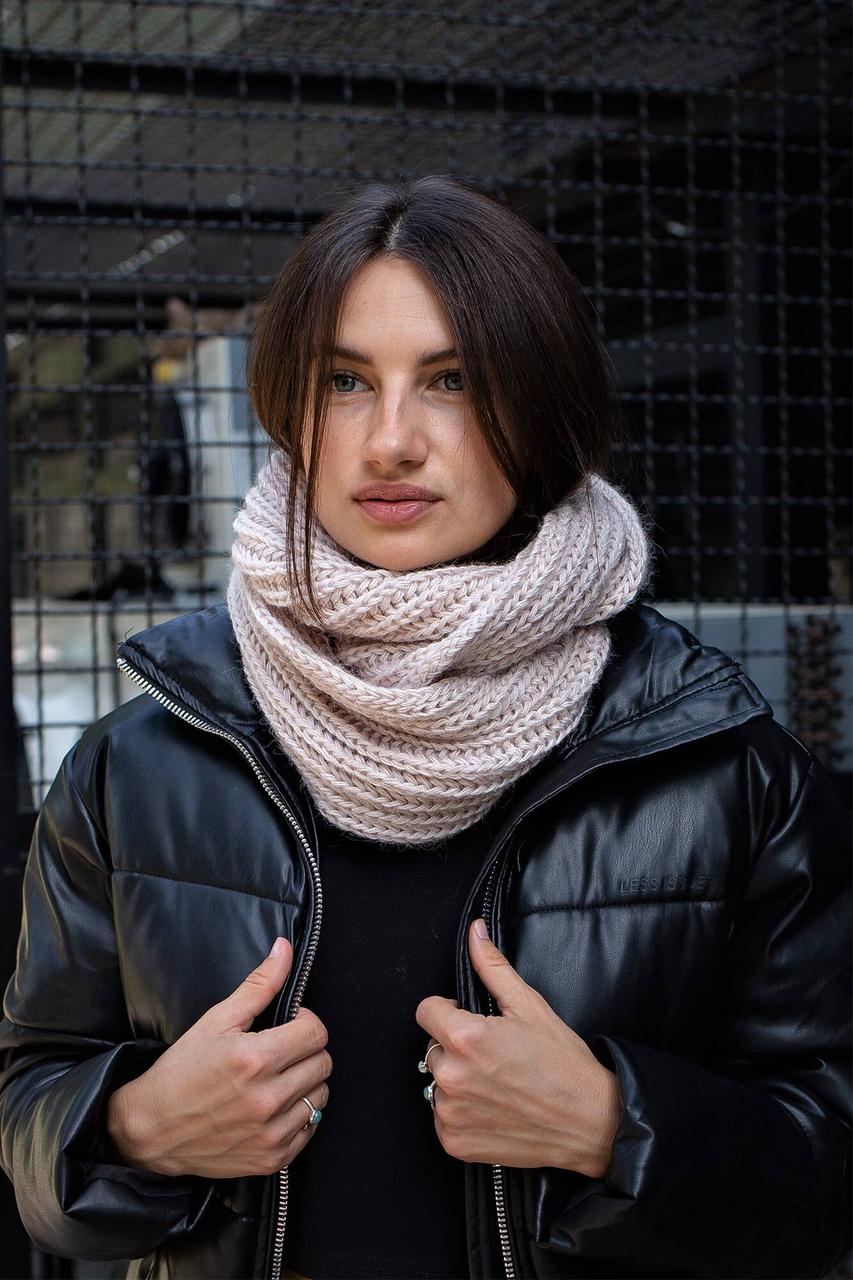 Шарф Хомут Without Scarf Жіночий Бежевий