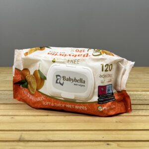 Вологі серветки клапан Babybella Soft&thick Мандарин - 120 шт.