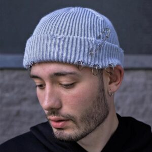 Рвана Шапка Біні Without Destroyed Світло Сіра Man