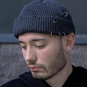 Рвана Шапка Біні Without Destroyed Темно Сіра Man