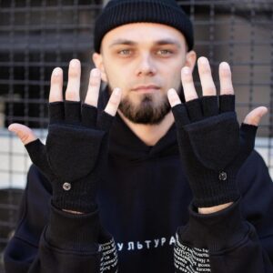 Перчатки Without Button Черные Мужские