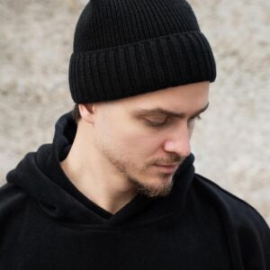 Чоловіча Зимова Трикотажна Шапка На Флісі Without Butch Black