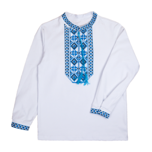 Сорочка вишиванка з довгим рукавом №17, Блакитний, 146 (11 років)