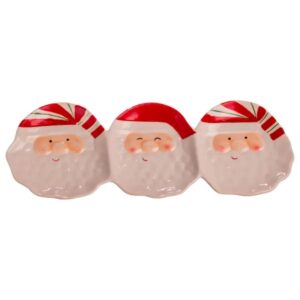 Блюдо сервірувальне новорічне для закусок Santa Claus 33.5×12.5 (см) з порцеляни CR-1-33